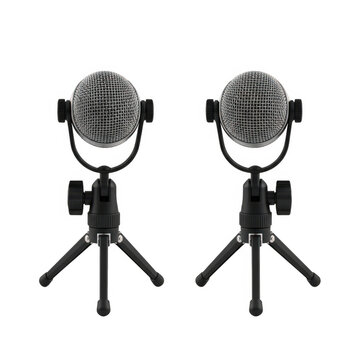 Two studio lights on tripods ready for filming