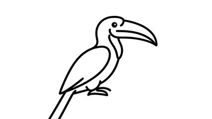 Obraz premium Minimalist bird illustration on white background.