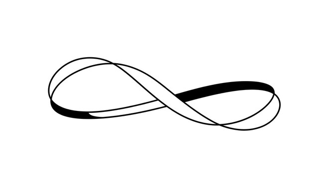 Infinity symbol loop on white background.