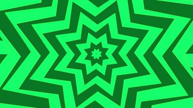 Abstract green star shape tunnel loop vector