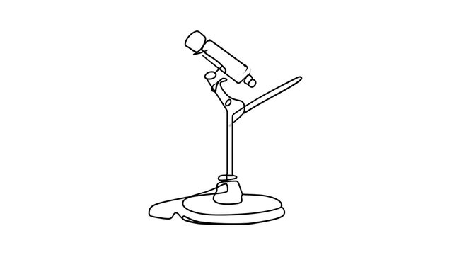 Microphone stand illustration on white background.