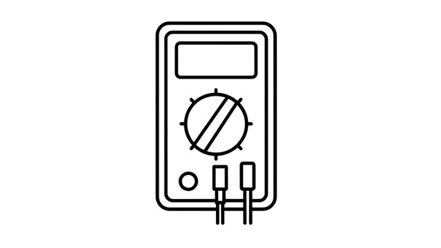 Analog multimeter icon on white background.