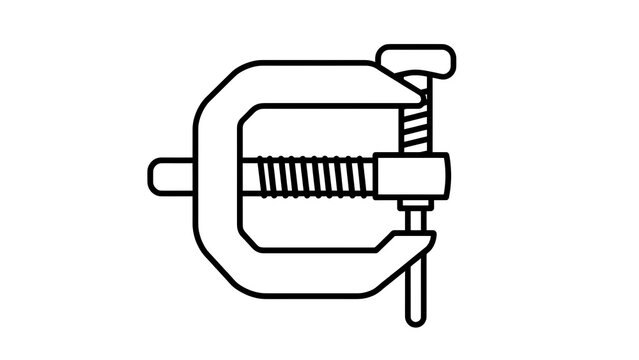 Clamp tool illustration on white background.