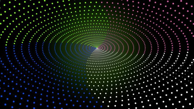 Abstract neon dotted tunnel motion background vector