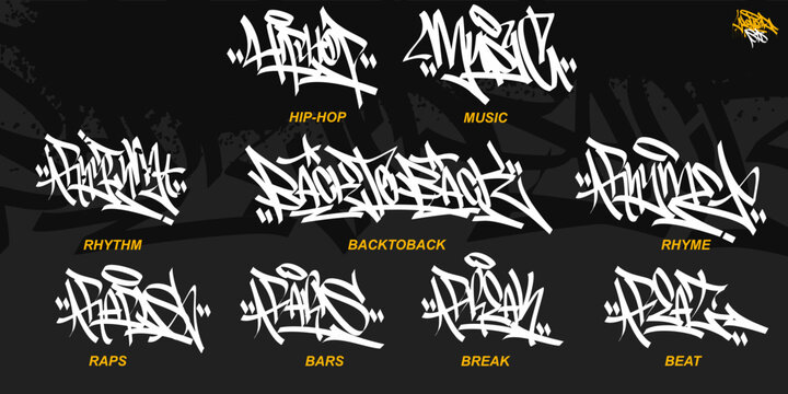Hip-hop Graffiti Tagging Series Chisel Style illustration