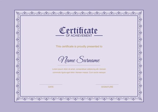 Minimal Elegant Certificate Template with Thin Ornamental Border