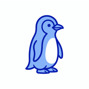 Minimalist Penguin Illustration Icon Representing Arctic Animal Life in a Flat Vector Graphic Design Style for Digital Use