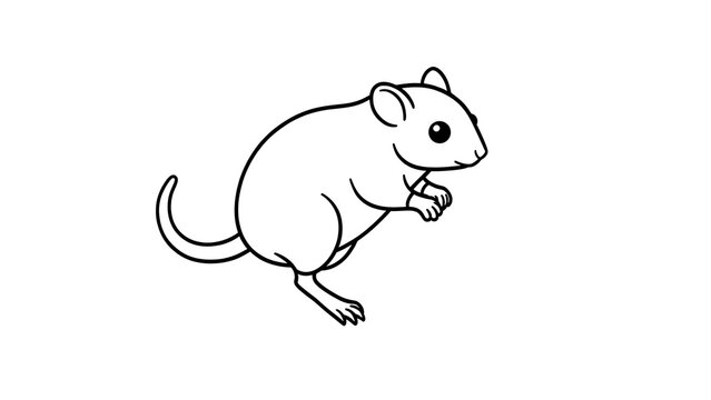 Cute cartoon mouse illustration on white background.