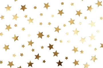 Fototapeta premium Scattered golden star confetti forming a loose arch