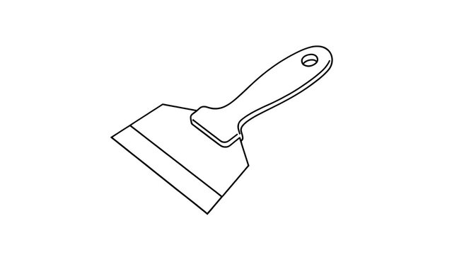 Putty knife tool illustration on white background.
