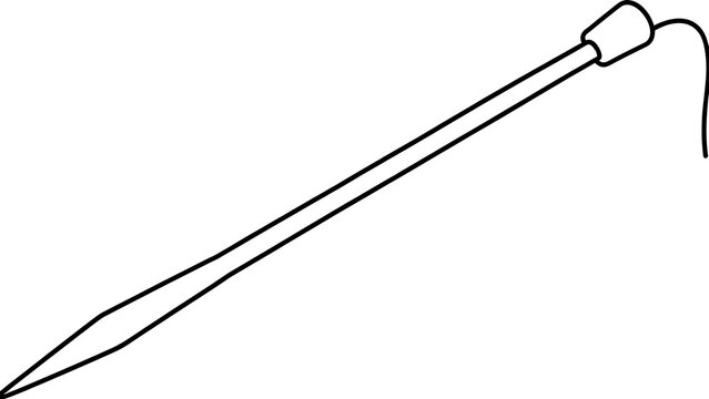 Sewing needle with thread on white background.
