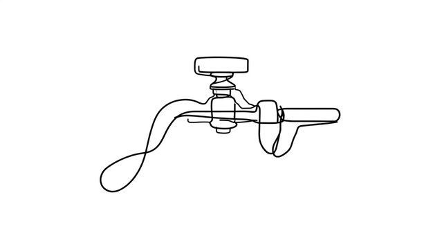 Illustration of a water faucet on white background.