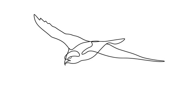 Minimalist bird drawing on white background.