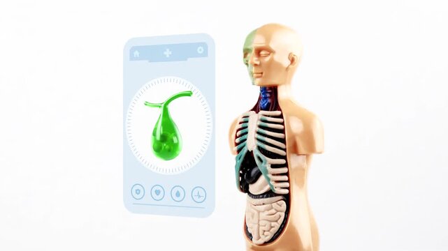 Anatomical model, medical interface, and AI-powered telemedicine app for digital monitoring of the gallbladder and bile ducts. Gallbladder cancer detection.