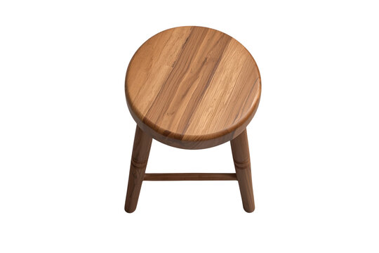Simple round wooden stool with three sturdy legs