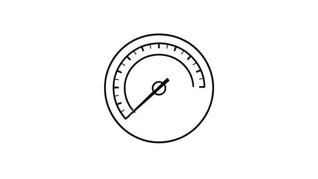 Speedometer gauge icon on white background.