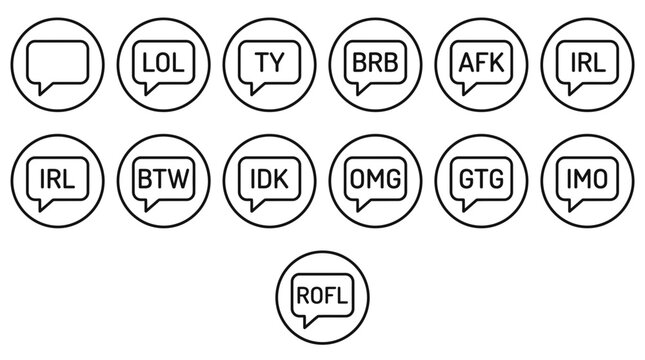 internet slang chat icons