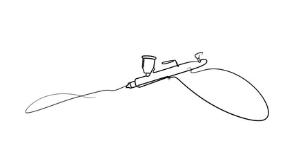 Obraz premium Minimalist line art airplane white background.