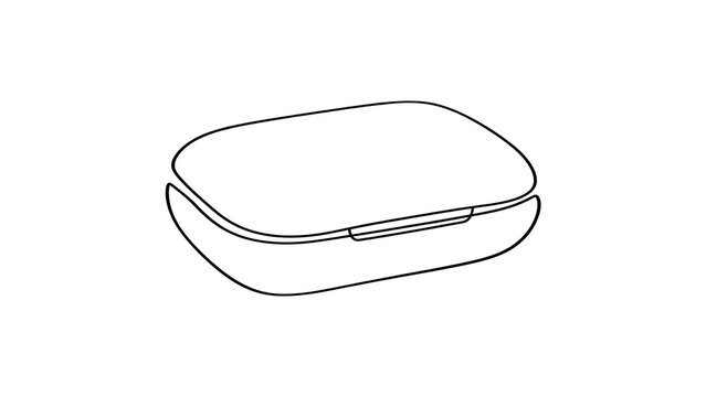 Empty plastic container with lid white background.