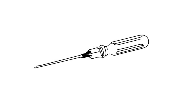 Flat screwdriver tool on white background.
