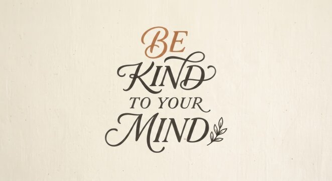Be Kind To Your Mind Typography Art
