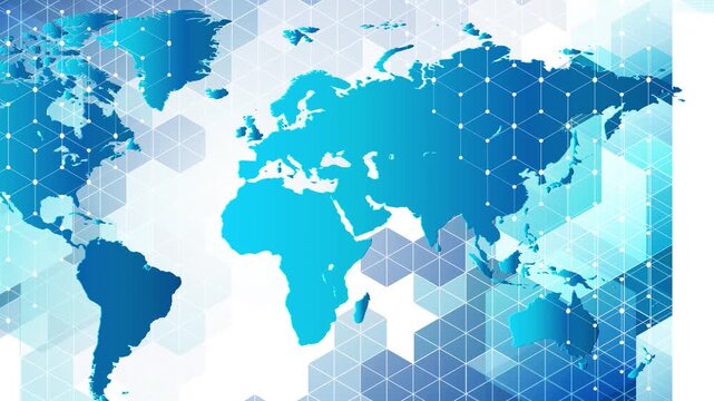 Digital World Map Technology Visualization 4K