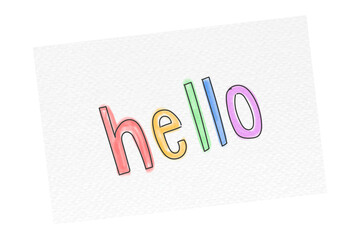 Colorful hello greetings typography sticker design element © Rawpixel.com