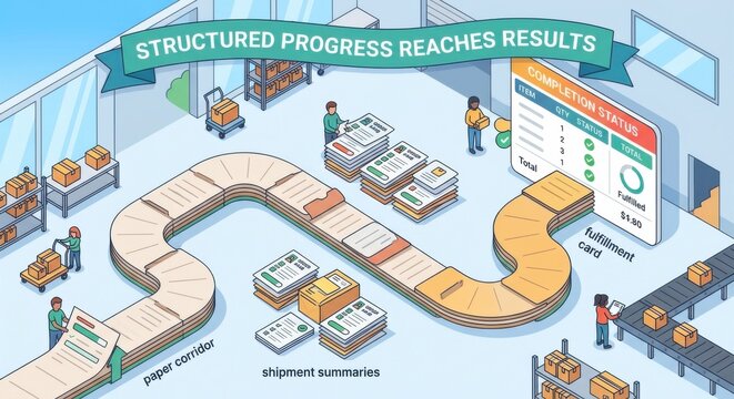 Logistics Workflow Illustrating Efficient Shipment Management with People and Packages
