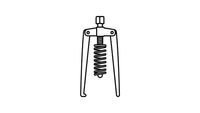 Mechanical spring clamp tool white background.