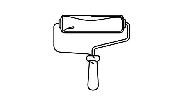 Paint roller tool illustration on white background.