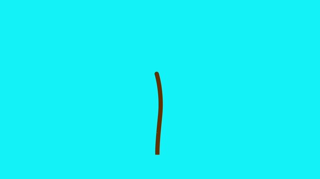 Animation of a white flower growing, in a simple, flat style.