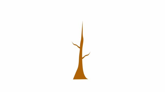 Flat, simple animation of a growing tree.