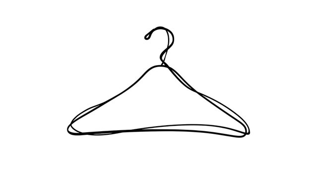 Simple wire hanger illustration on white background.