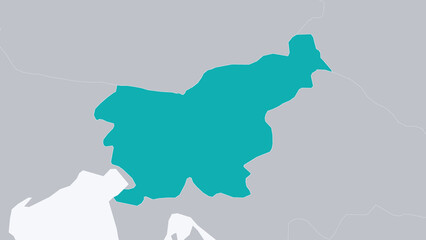 Slovenia Highlighted on Europe Map Country Focus, White Background © VT Studio