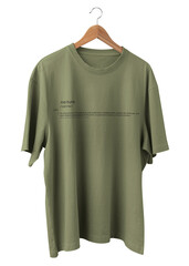 Obraz premium T-shirt png, green simple fashion with printed quote, transparent design transparent background
