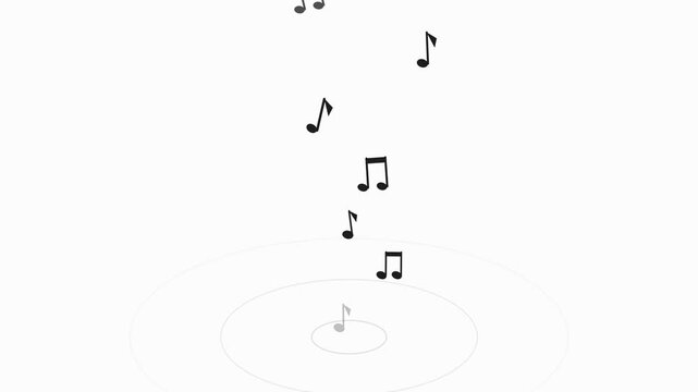 Musical Notes Rising - Flat 2D Animation (4K)