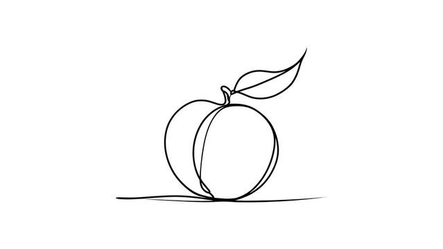 Minimalist peach drawing on white background.