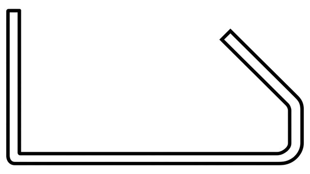 Simple black L shaped line on white background.