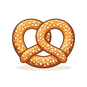Golden salted pretzel snack with classic twisted shape. Crispy baked breadstick ideal for food marketing and retail displays.