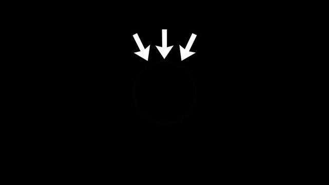 down arrow with pulsing circle download ui animation.