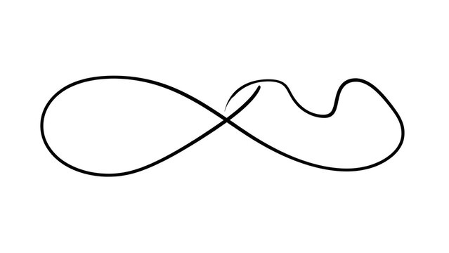 Infinity symbol line art on white background.