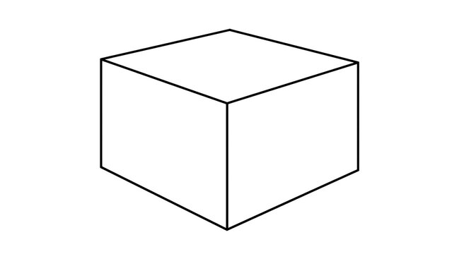 Isolated geometric cube shape on white background.