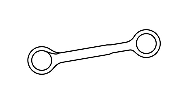 Simple black line drawing of a cotter pin white background.