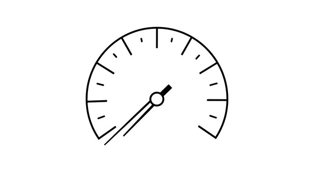 Speedometer gauge icon on white background.