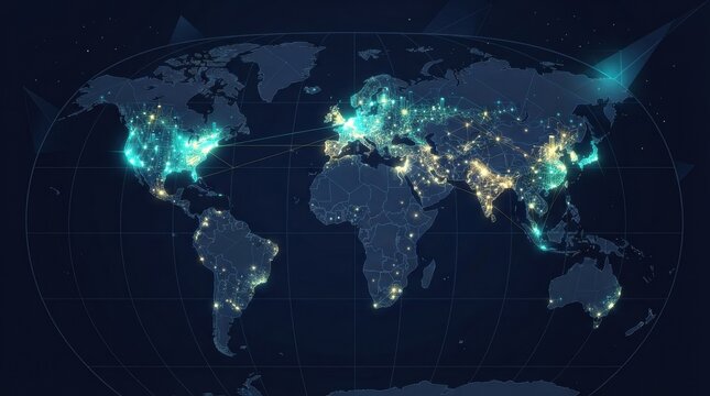 A world map displays connections of smart building automation systems with a focus on energy management across various regions.