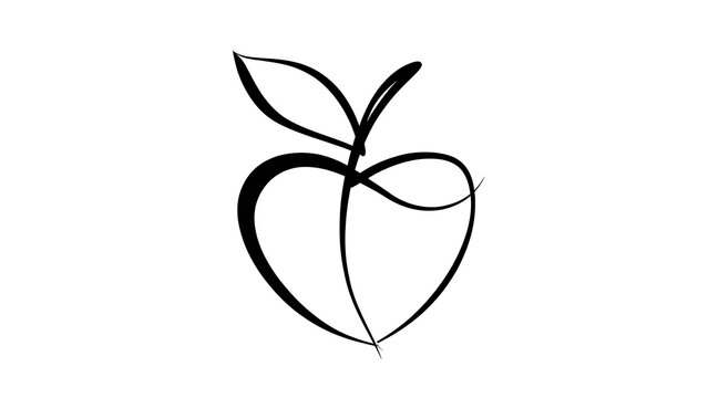 Minimalist apple logo design on white background.