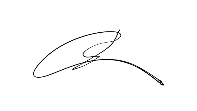 Elegant handwritten letter Q on white background.