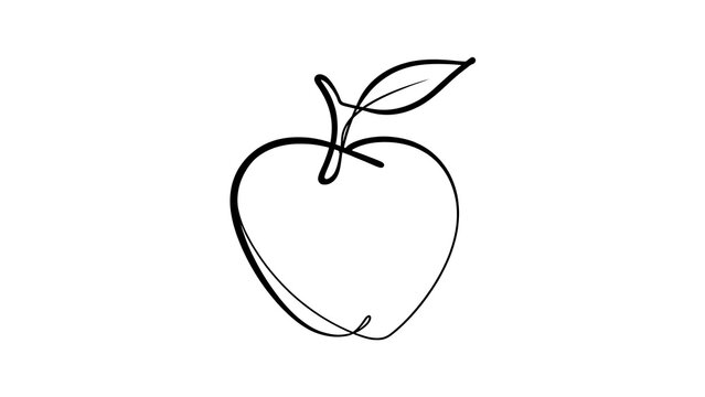 Minimalist apple drawing on white background.