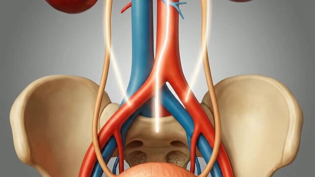 Detailed 3D Illustration of Human Urinary and Reproductive Organs