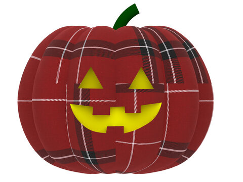 ハロウィンかぼちゃ　チェック柄ジャックオランタン2